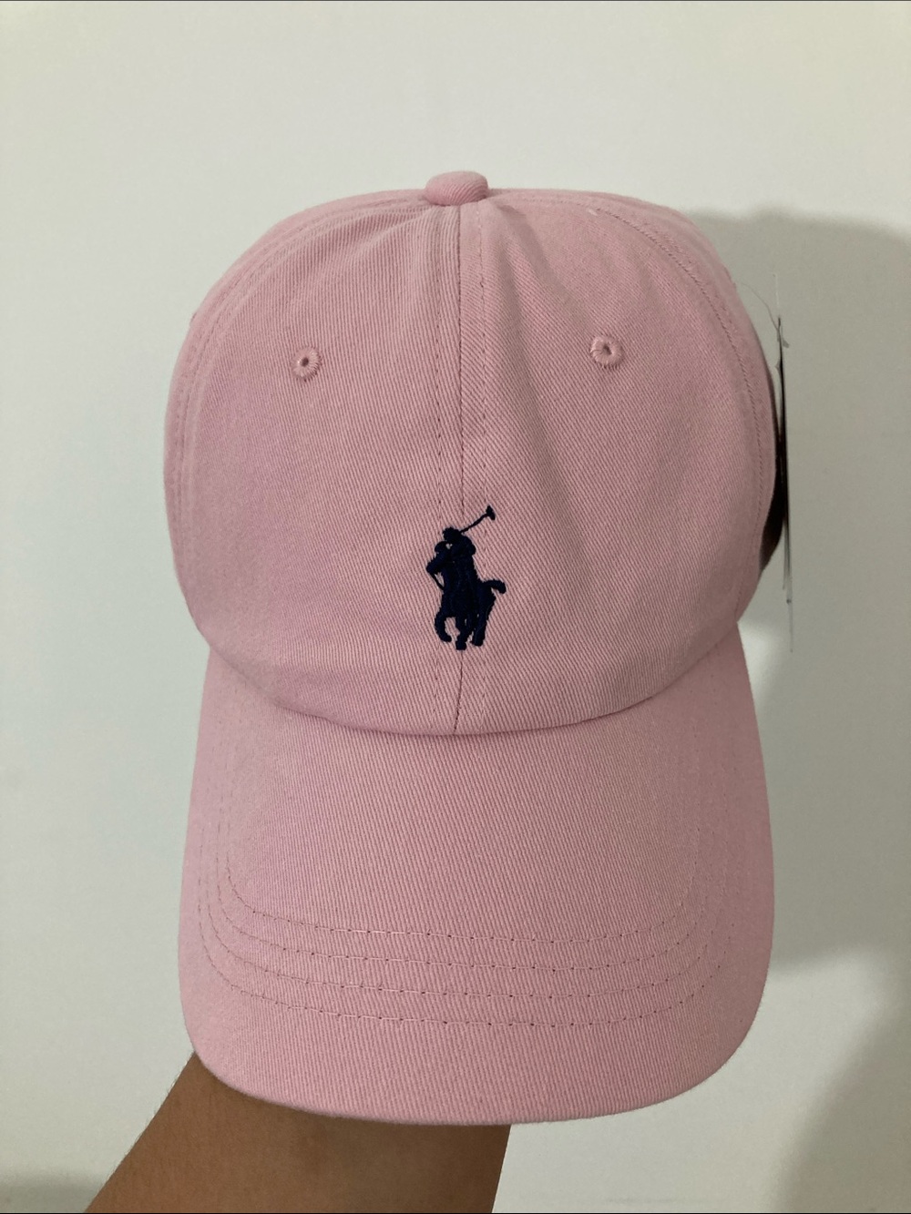 Polo by Ralph Lauren Light Pink Kids Baseball Cap with Navy Pony